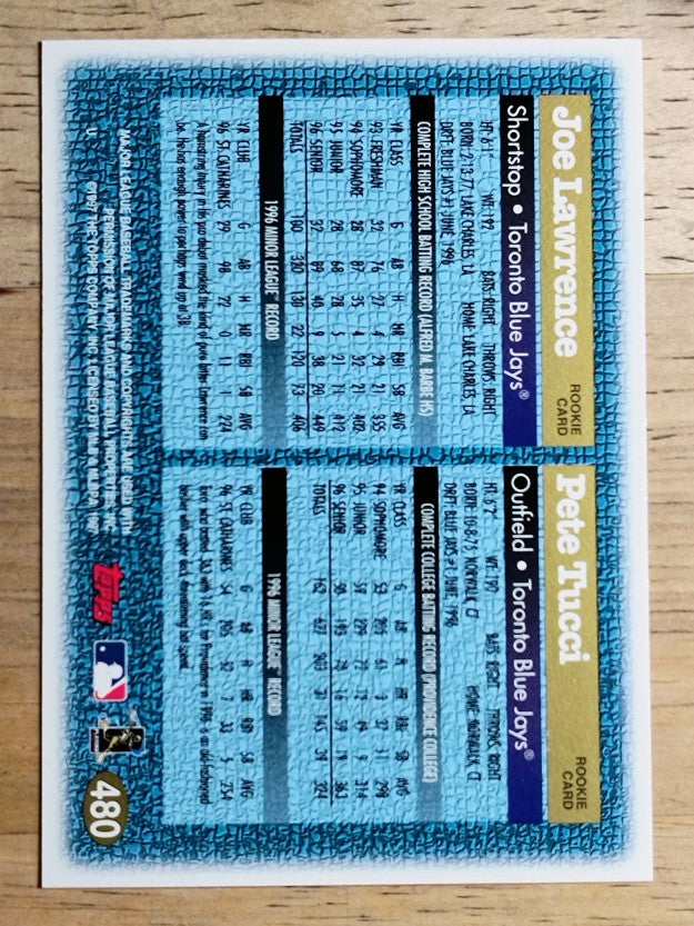 1997 Topps #480 Pete Tucci/Joe Lawrence RC