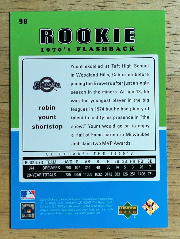 2001 Upper Deck Decade 1970's #98 Robin Yount RF