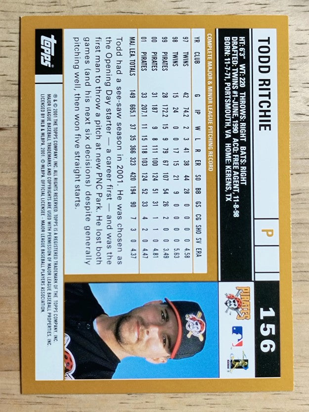 2002 Topps #156 Todd Ritchie