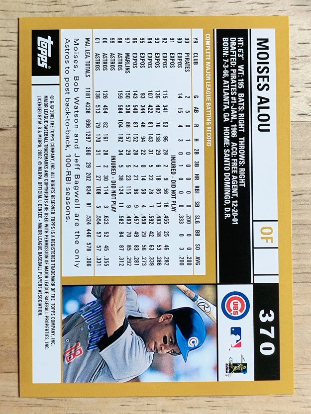 2002 Topps #370 Moises Alou
