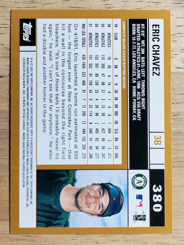 2002 Topps #380 Eric Chavez