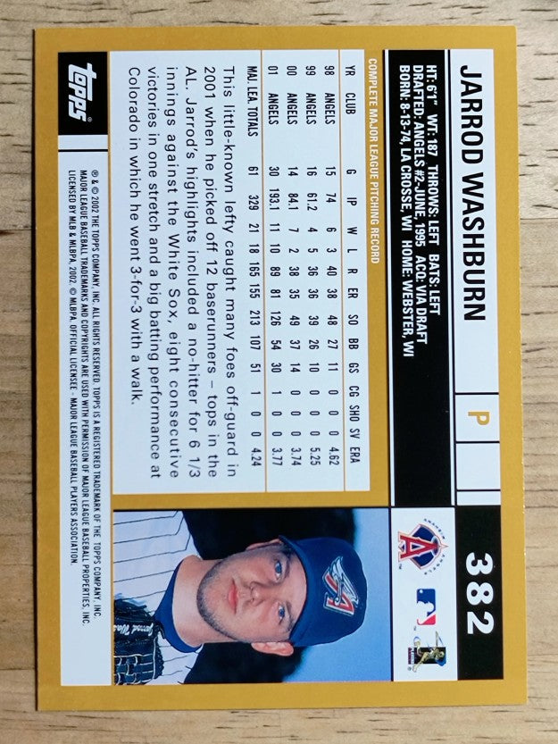 2002 Topps #382 Jarrod Washburn