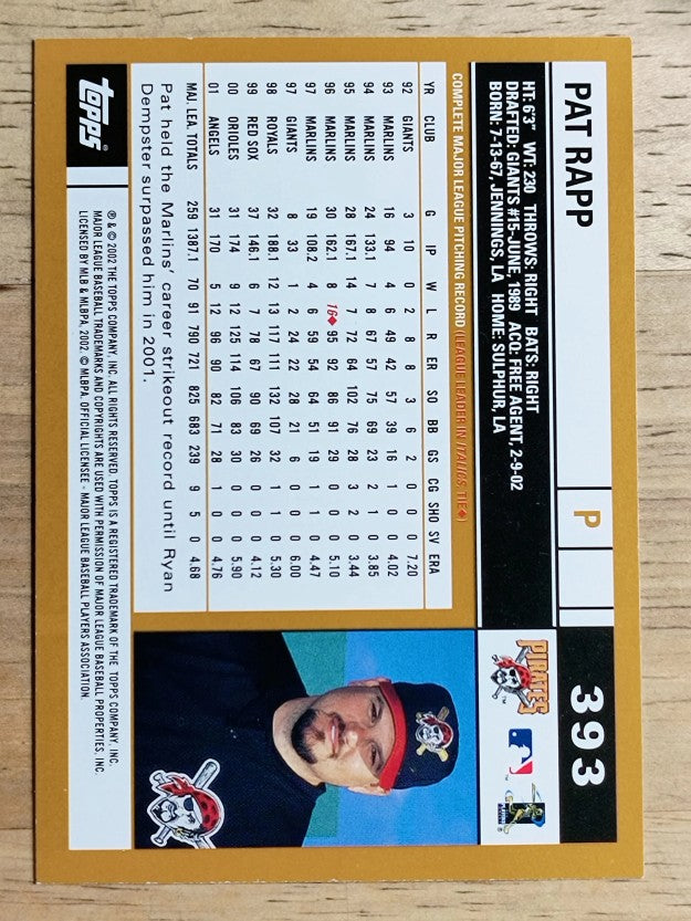 2002 Topps #393 Pat Rapp
