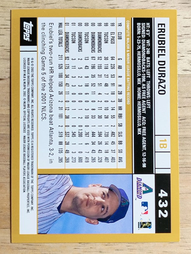 2002 Topps #432 Erubiel Durazo