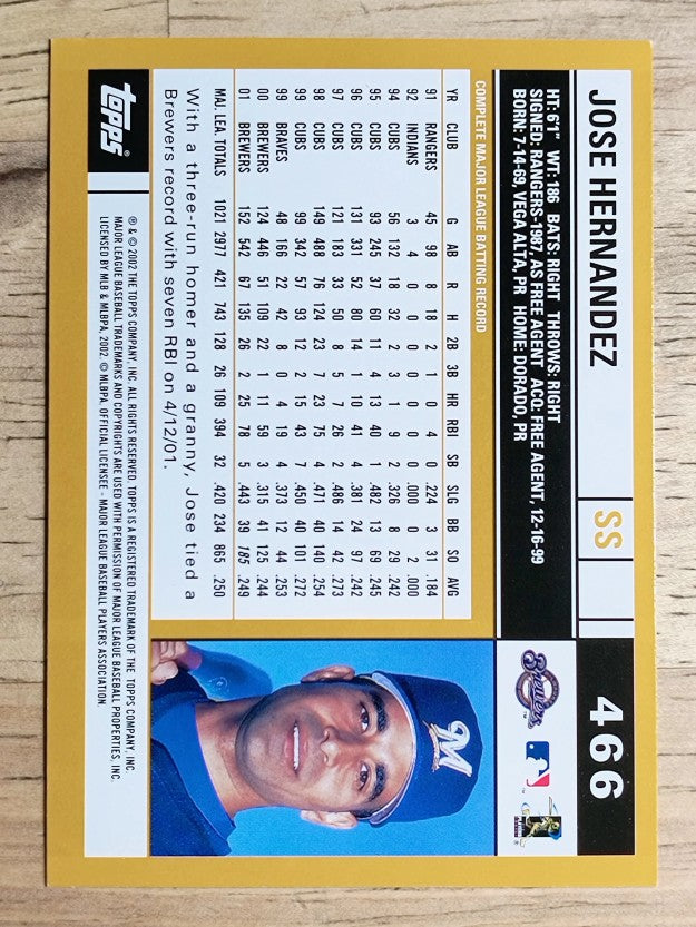 2002 Topps #466 Jose Hernandez