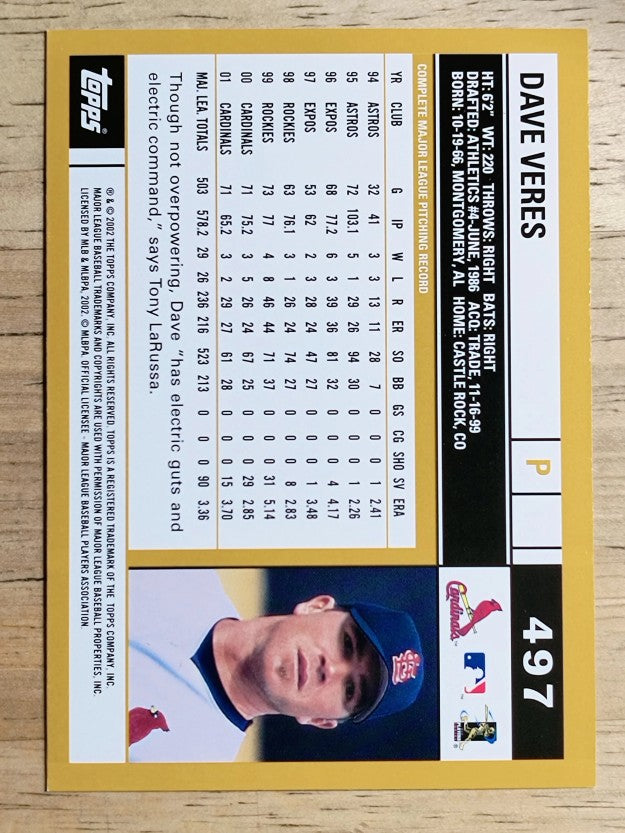 2002 Topps #497 Dave Veres