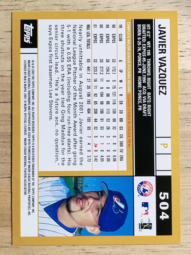 2002 Topps #504 Javier Vazquez