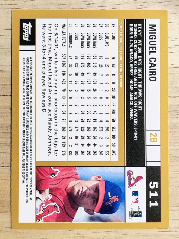 2002 Topps #511 Miguel Cairo