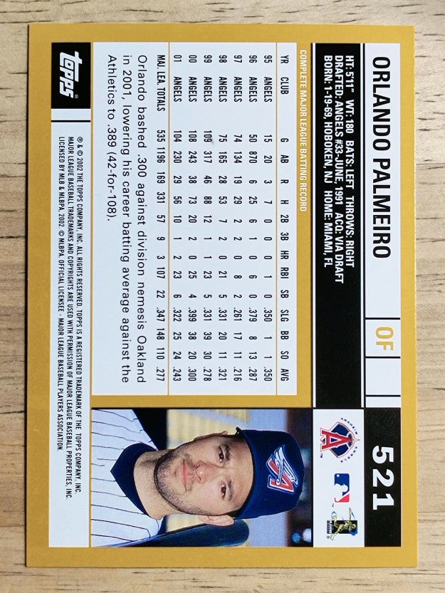 2002 Topps #521 Orlando Palmeiro