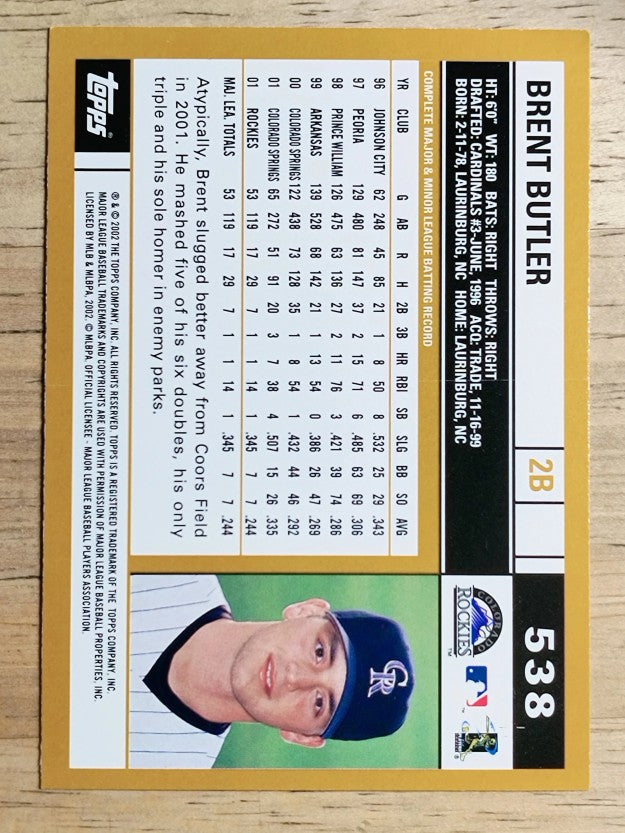 2002 Topps #538 Brent Butler