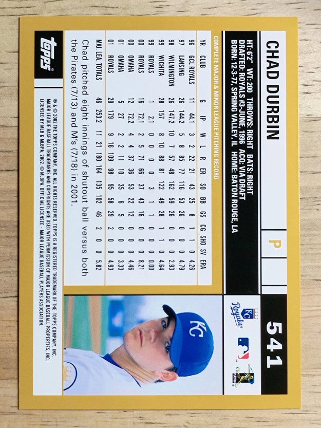 2002 Topps #541 Chad Durbin