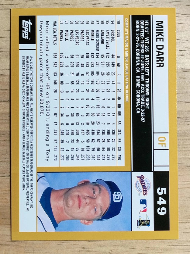 2002 Topps #549 Mike Darr