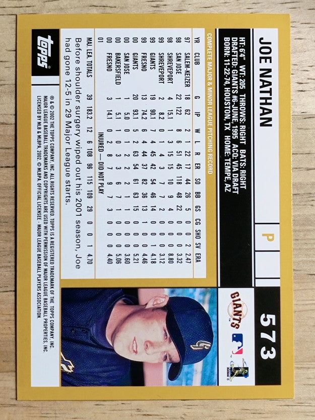 2002 Topps #573 Joe Nathan