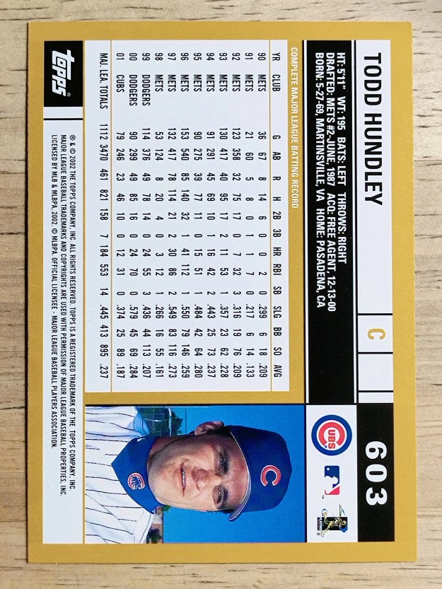 2002 Topps #603 Todd Hundley