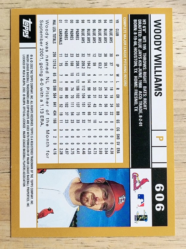 2002 Topps #606 Woody Williams