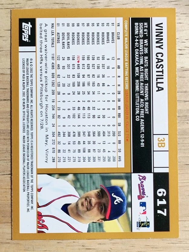 2002 Topps #617 Vinny Castilla