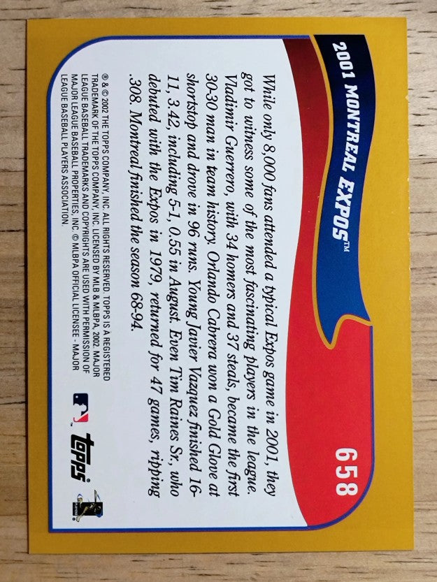 2002 Topps #658 Montreal Expos TC