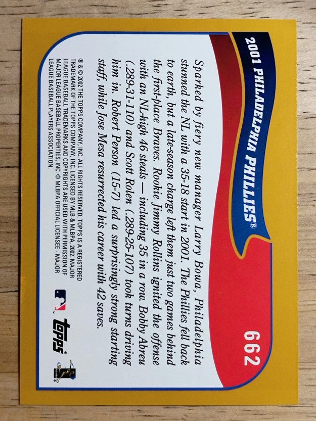 2002 Topps #662 Philadelphia Phillies TC