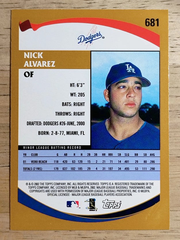 2002 Topps #681 Nick Alvarez PROS RC