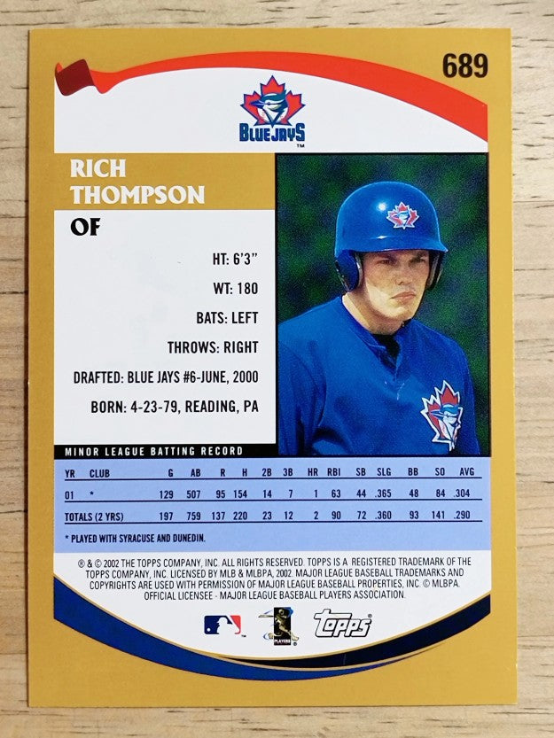 2002 Topps #689 Rich Thompson PROS RC