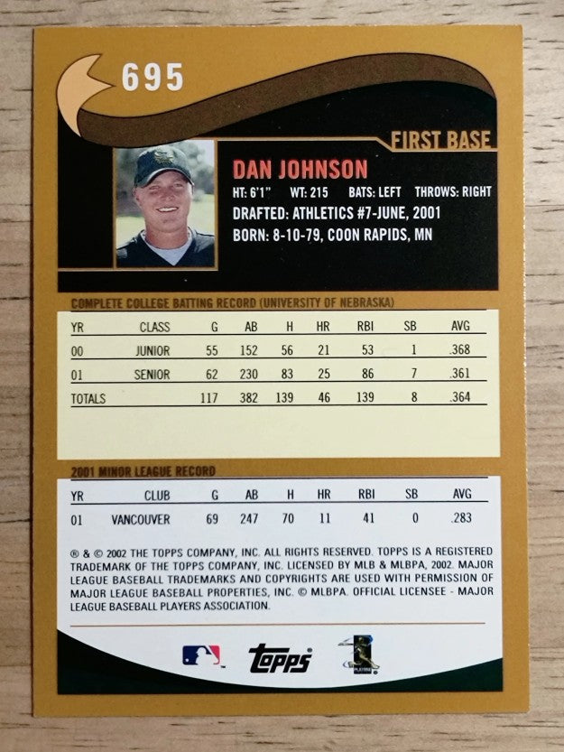 2002 Topps #695 Dan Johnson DP RC