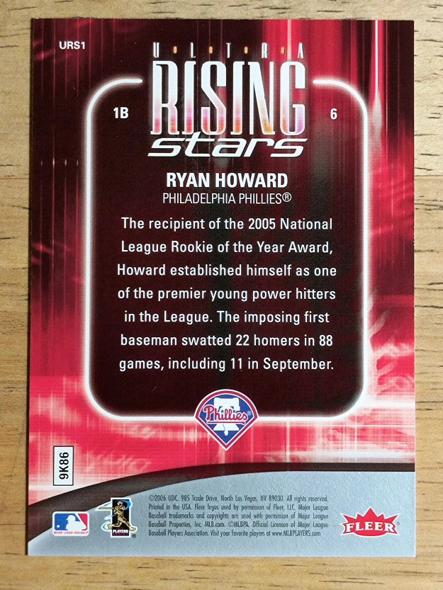 2006 Ultra Rising Stars #URS1 Ryan Howard