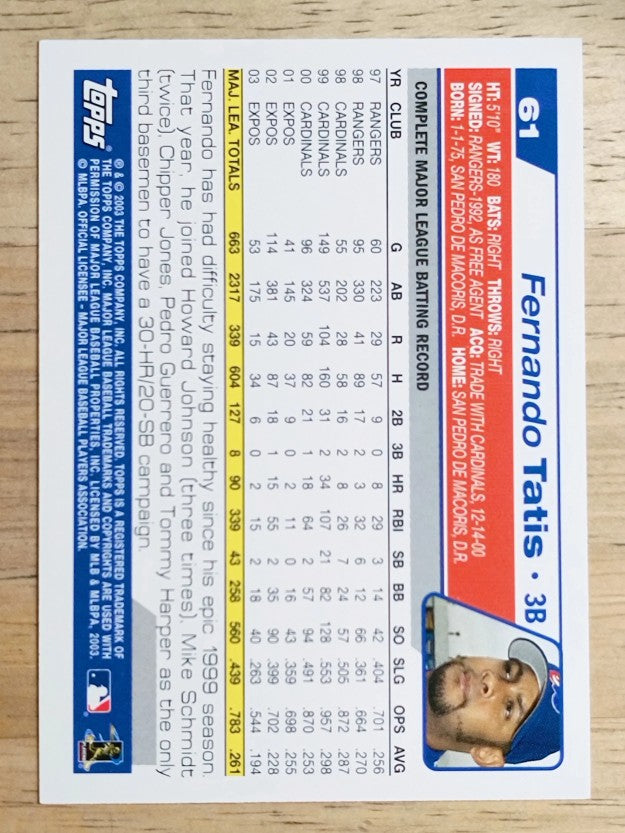 2004 Topps #61 Fernando Tatis