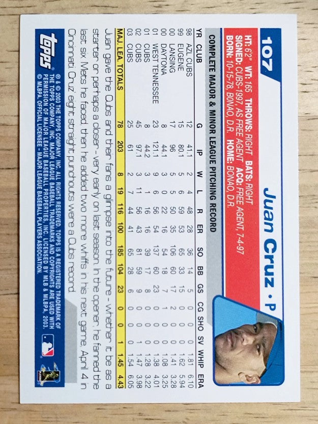2004 Topps #107 Juan Cruz