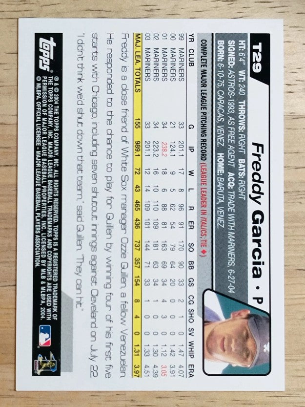 2004 Topps Traded #T29 Freddy Garcia