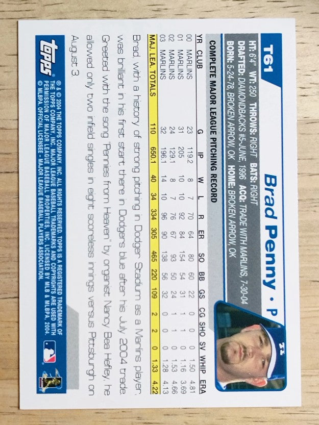 2004 Topps Traded #T61 Brad Penny