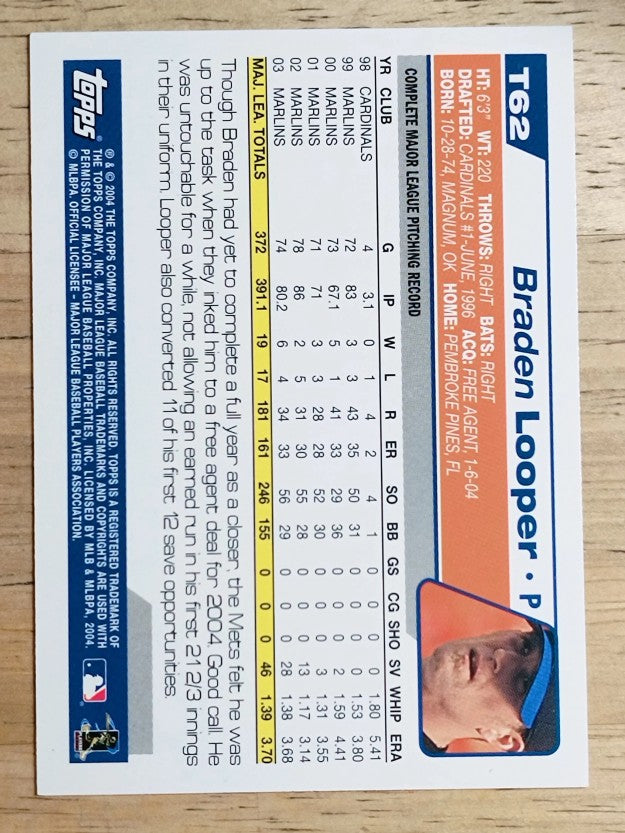 2004 Topps Traded #T62 Braden Looper