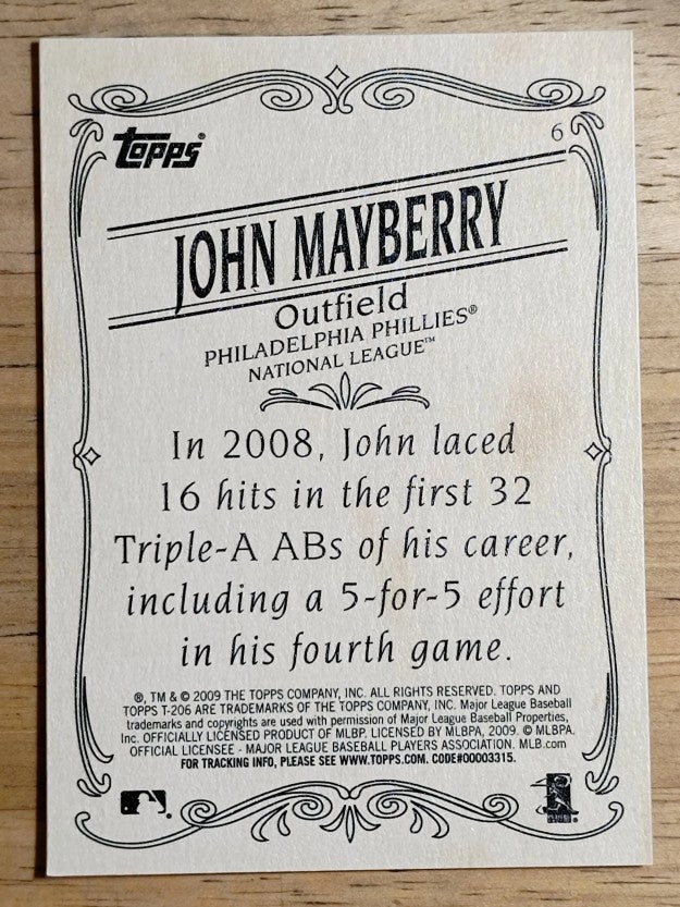 2009 Topps 206 #6 John Mayberry