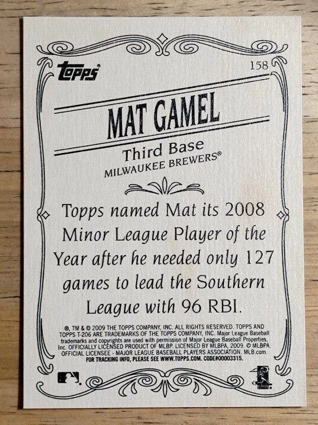 2009 Topps 206 #158 Mat Gamel RC