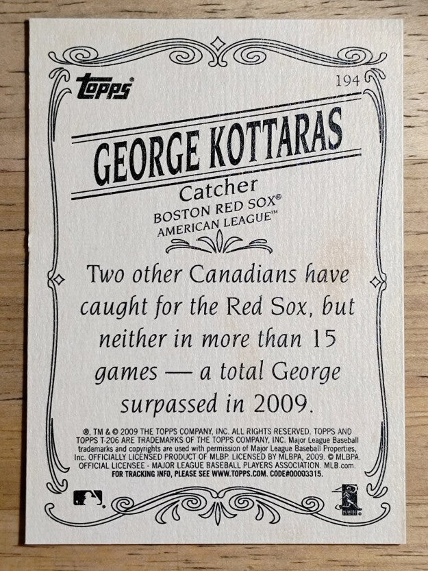 2009 Topps 206 #194 George Kottaras