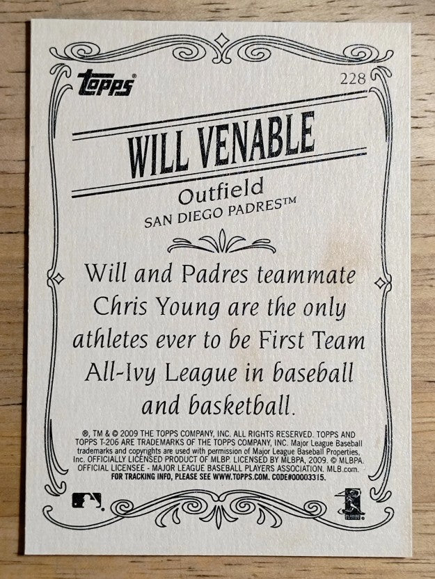 2009 Topps 206 #228 Will Venable RC