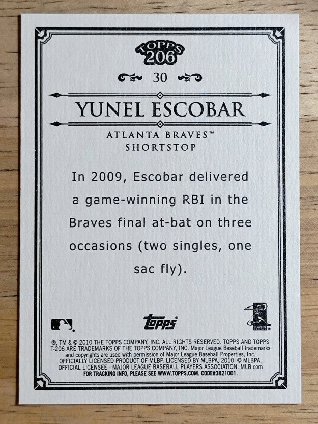 2010 Topps 206 #30 Yunel Escobar