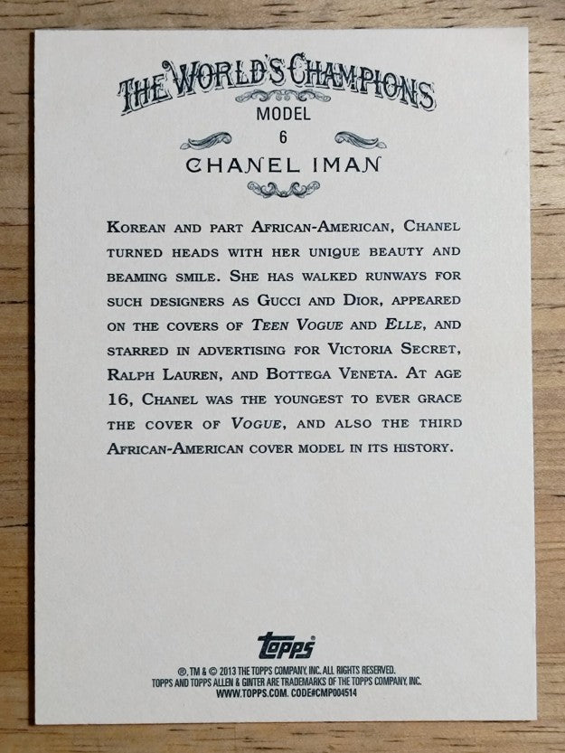 2013 Topps Allen and Ginter #6 Chanel Iman