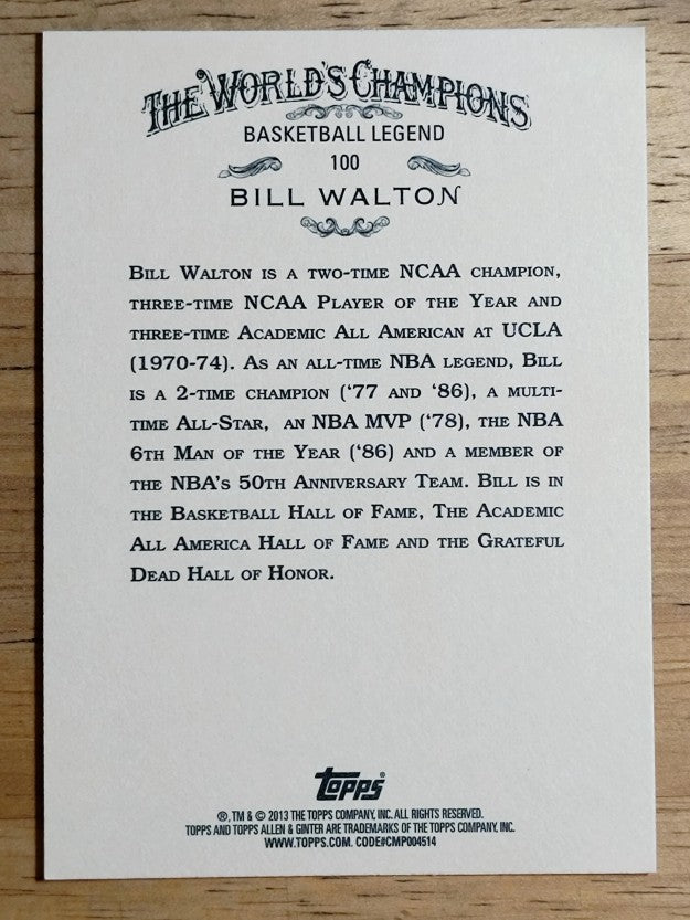 2013 Topps Allen and Ginter #100 Bill Walton