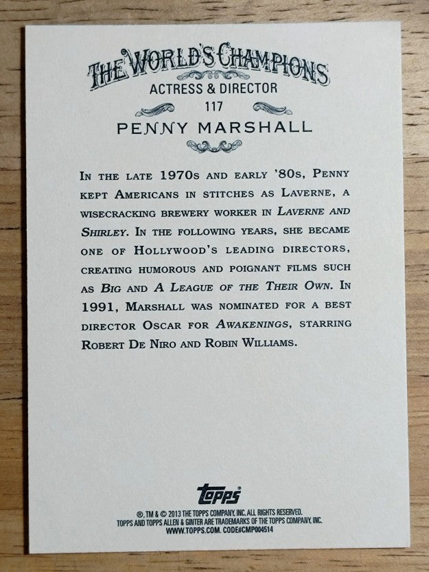 2013 Topps Allen and Ginter #117 Penny Marshall