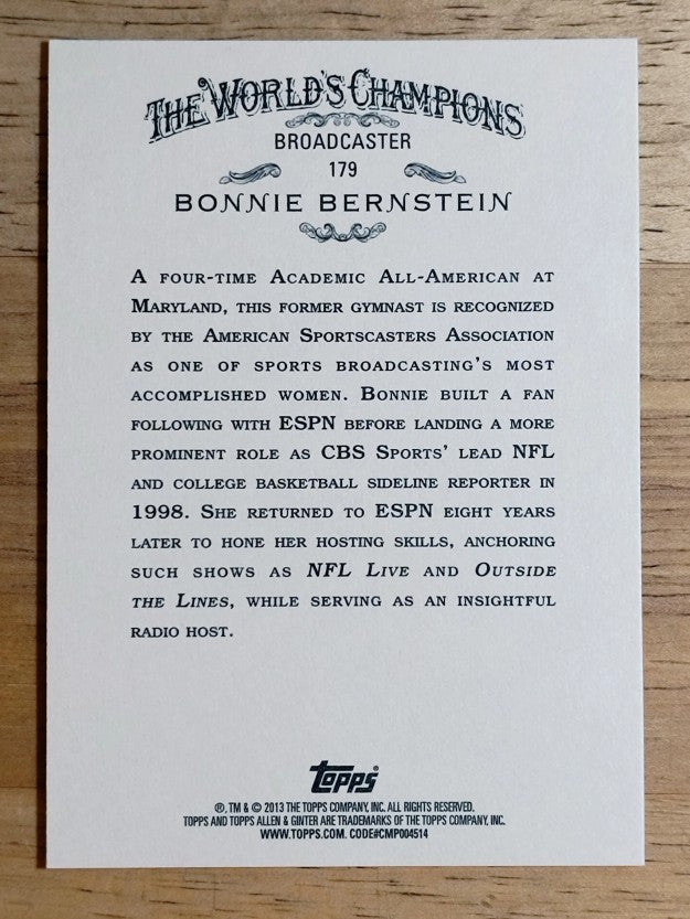 2013 Topps Allen and Ginter #179 Bonnie Bernstein