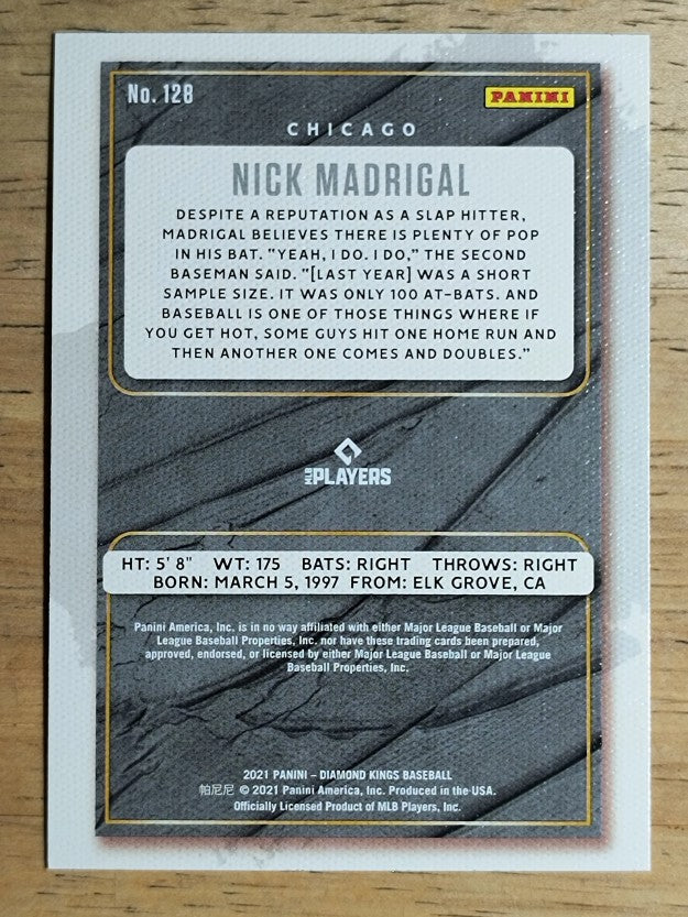 2021 Diamond Kings #128 Nick Madrigal SP RC