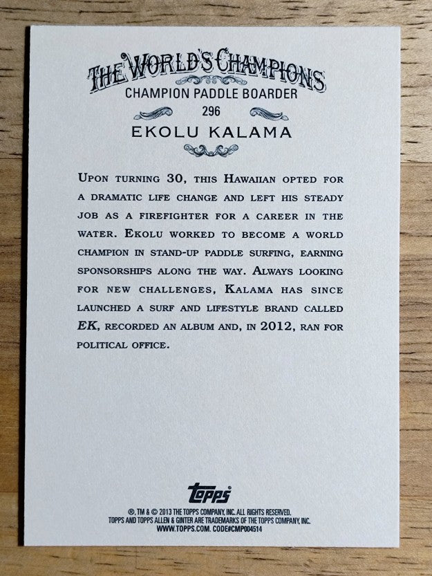 2013 Topps Allen and Ginter #296 Ekolu Kalama