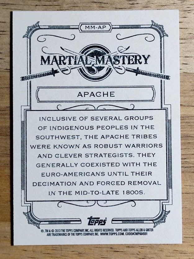 2013 Topps Allen and Ginter Martial Mastery #AP Apache