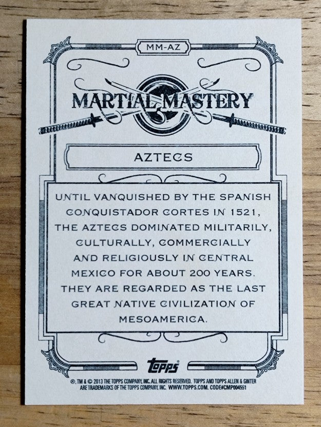 2013 Topps Allen and Ginter Martial Mastery #AZ Aztecs