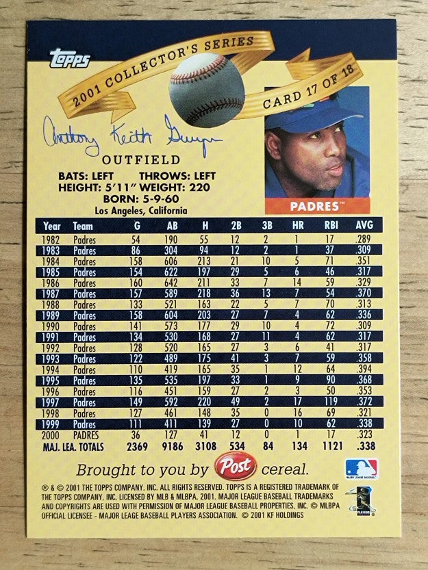 2001 Post #17 Tony Gwynn