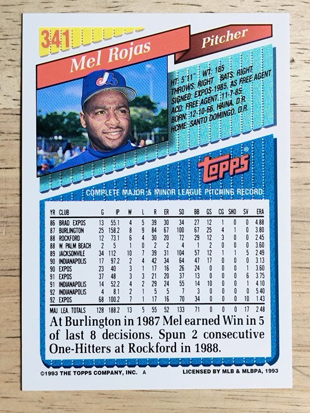 1993 Topps Gold #341 Mel Rojas