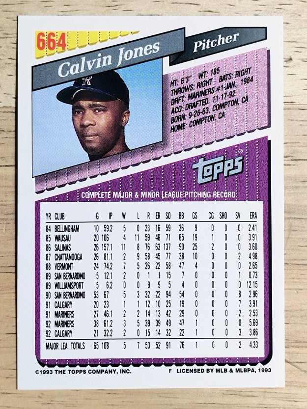 1993 Topps Gold #664 Calvin Jones
