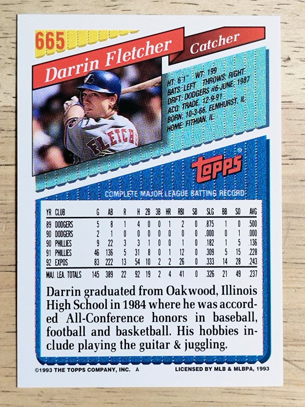 1993 Topps Gold #665 Darrin Fletcher