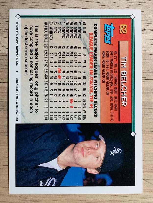 1994 Topps #62 Tim Belcher