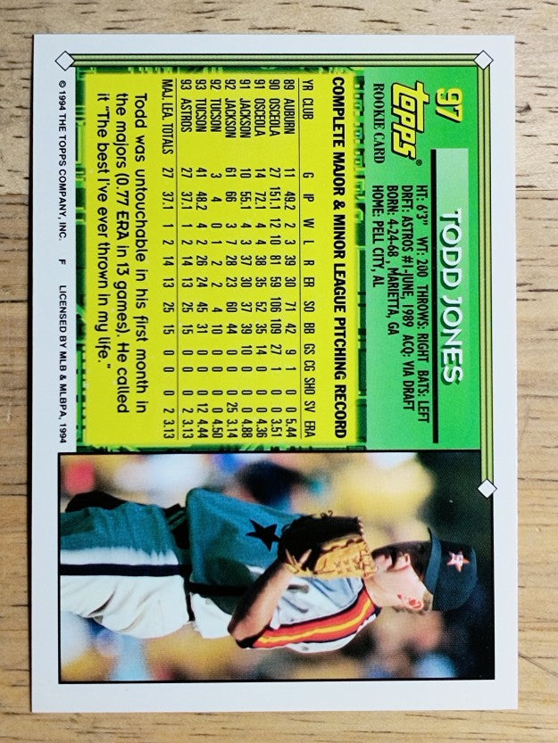 1994 Topps #97 Todd Jones
